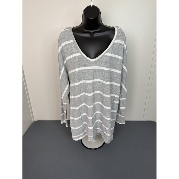 Umgee Top Blouse Oversized Tunic Size Small Strips - Picture 2 of 5